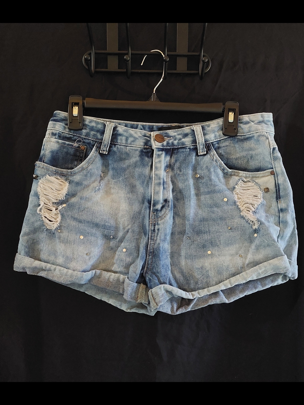 Distressed Light Blue Denim Women’s Shorts